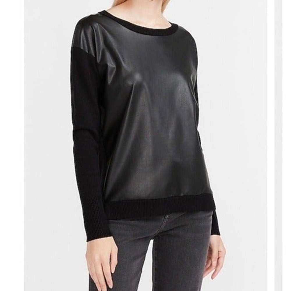 EXPRESS Black Faux Suede Sweater Small